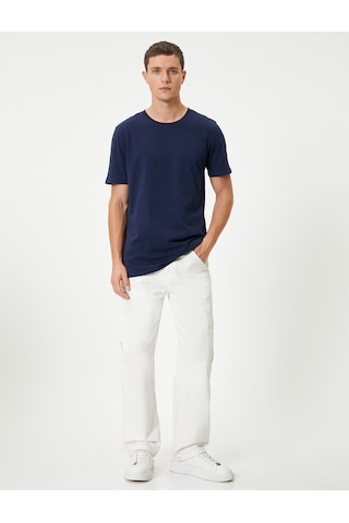 Koton Basic Tişört Slim Fit Bisiklet Yaka Kısa Kollu Lacivert 4sam10842hk Lacivert