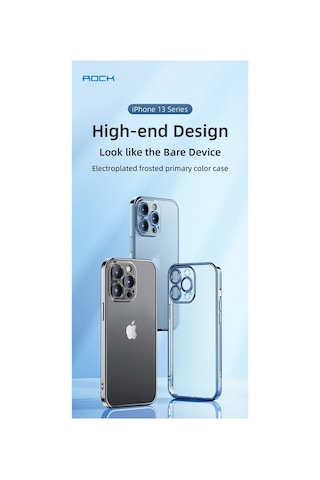 Apple iPhone Uyumlu 13 Pro Max Elektrokaplama Ve Kamera Koruyuculu Mat Silikon Kılıf Şeffaf Siyah - 586445732 Siyah
