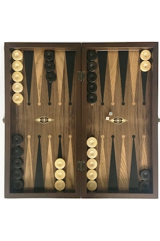Helena Wood Art Eko El Yapımı Ahşap Tavla Ceviz Damasız