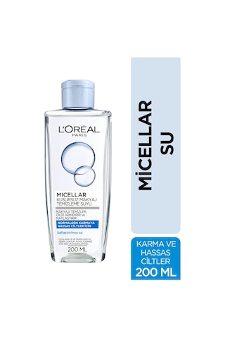 L'Oreal Paris Micellar Normalden Karmaya Hassas Ciltler için Kusursuz Makyaj Temizleme Suyu 200 ML