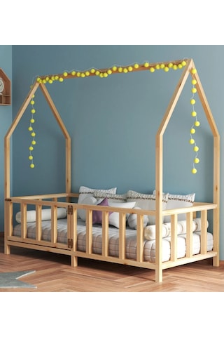 Ev Modeli Çatılı Montessori Baza 90 x 190 CM