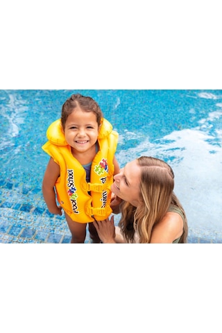 Intex Yakalı Şişme Yelek Sarı 50x47 CM Sarı