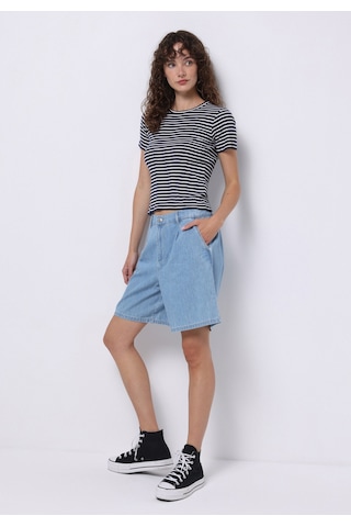 Colin's Colins Loose Fit Yüksel Bel Düz Kadın Gri Jean Şort Cl1075121 Q1.v1 Dn42996 Denim