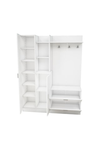 Robinhome Robin Home Vestiyer Ayakkabılık Portmanto Aynalı Raf Beyaz No 5