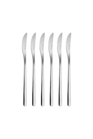 Emsan Bead 6 Parça 18/10 Paslanmaz Çelik Tatlı Bıçağı Seti Platin Gümüş