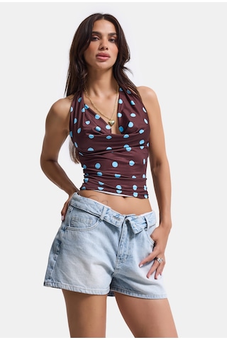 Kadın Ice 4s6-3 Mini Boy Kemer Detaylı Denim Şort Ice Rengi