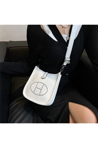 Moda Kadın Düz Renk Basit Küçük Kare Çanta Doku Tek Omuz Çapraz Askılı Pu Harf Bayan Çanta Haki Diğer