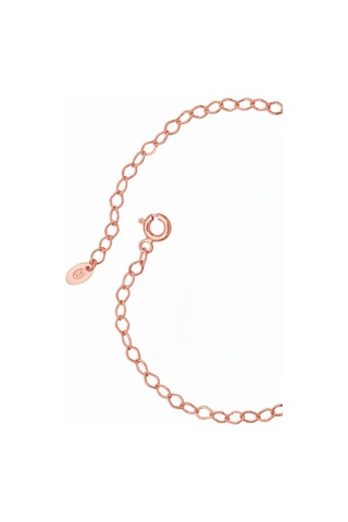 Aşkın Fısıltısı Mekik Zincirli Kalp Bileklik Akuamarin Taşlı 925 Ayar Gümüş Rose