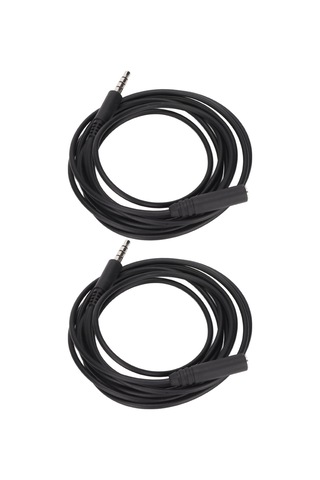 Konesam 2 Adet 2m Siyah 3.5mm Trrs Kulaklık Uzatma Kablosu - Mikrofon Desteği, Stereo Ses, Aux Uyumlu Oksijenli Bakır + Tpe