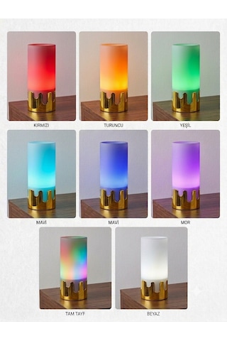 Tasarım Ödüllü Erimiş Damla 3d Gece Lambası - 7 Renkli Rgb Akıllı Ambiyans Abajuru E27 Ampül Dahil Beyaz - Altın