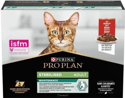 Pro Plan Maintenance Pouch Sığır Etli Kısırlaştırılmış Yetişkin Kedi Yaş Maması 85 G
