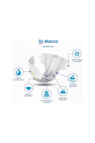 Dr.marco Yetişkin Bel Bantlı Hasta Bezi Extra Large 30'lu 4 Paket 120 Adet M