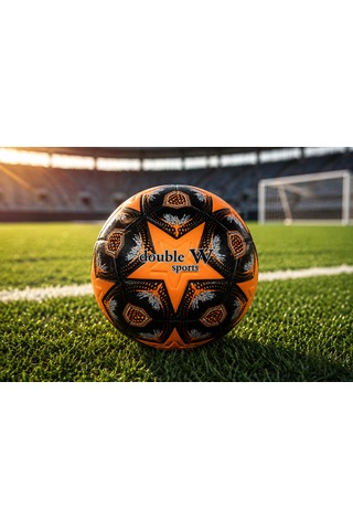 Double W Sports 5 Numara Futbol Topu Dikişli Dayanıklı Antrenman Ve Maç Topu Turuncu