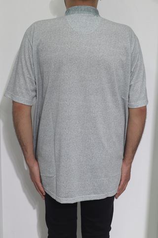 Santa Dmctekstil Erkek Desenli Klasik Kesim Rahat Kalıp Tek Cepli Polo Yaka Battal T-shirt Haki