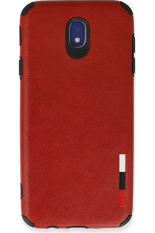 Cosmotex Newface Samsung Galaxy J7 Pro / J730 Kılıf Loop Deri Silikon - Kırmızı