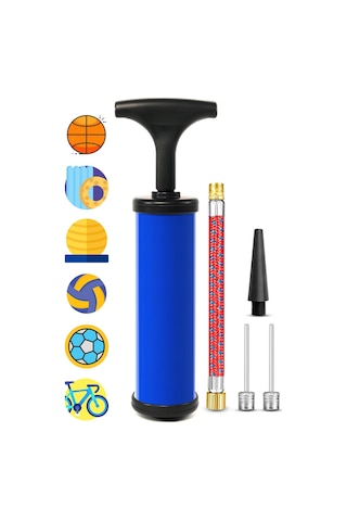 5li Şişirme Pompa Seti Futbol Bisiklet Pilates Topu Şişme Yatak Simit Kolluk Şişirme Pompası 20cm