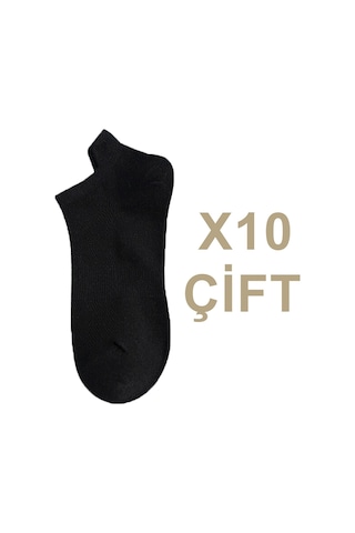 Bgk Unisex Spor Patik Siyah 10'lu Siyah