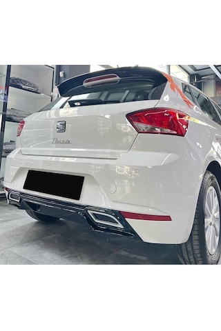Seat İbiza Mk5 Difüzör Parlak Siyah Plastik Egzoz Görünüm 2017-2023 Arka-difizör-bodykit-ek-karlık
