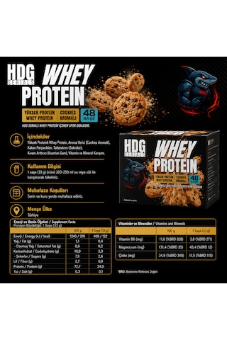 Hdg Serials Whey Protein Cookie Aromalı 48'li Saşe 30 G Protein Kurabiye