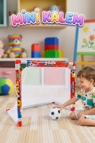 Mini Futbol Kalesi Seti 60cm Türkiye 2026 Dünya Kupası Temalı Hafif Taşınabilir Oyuncak Fileli Kale