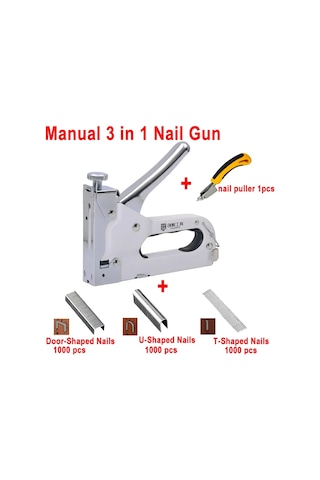 Conventions1 3 İn 1 İnşaat Zımba Mobilya Manuel Çivi Tabancası