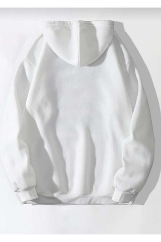 Buy Center Unisex The Eyes Baskılı Kapüşonlu Oversize Beyaz Sweatshirt Hoodie Beyaz