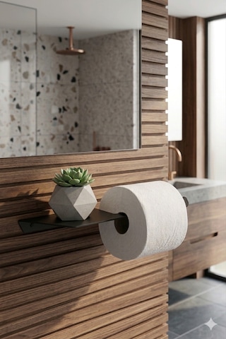 Telefon Raflı Siyah Metal Tuvalet Kağıtlığı Modern Wc Kağıt Tutucu Banyo Aksesuarı Siyah