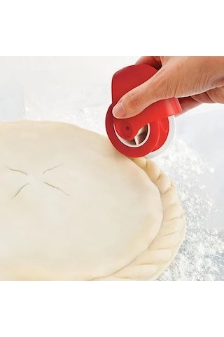 Fochsia 1 Adet Kırmızı Plastik Pizza Pasta Kıvırma Aparatı Gıda Güvenliği Pişirme Ve Dekorasyon Aracı