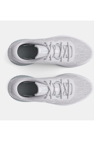 Under Armour UA Kadın W Charged Rogue 3 Knit Spor Ayakkabı 3026147-102 Beyaz - Gri