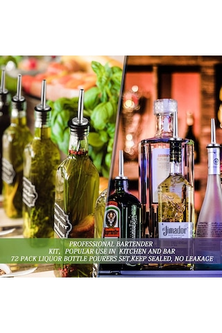 Xiyyadms Paslanmaz Çelik Sütunluk, Yağ/şarap/alkol Flaşları İçin Akışkan Dağıtıcı, Akıllı Tapağı, Pürüzsüz Satin Kaplama, 30mm Dış Çap Gümüş - Siyah