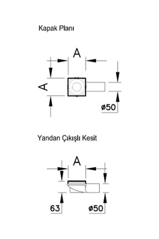 VitrA V-Flow Kare 59980061000 Duş Kanalı, Yandan Sifon, 10X10 Cm, Diğer
