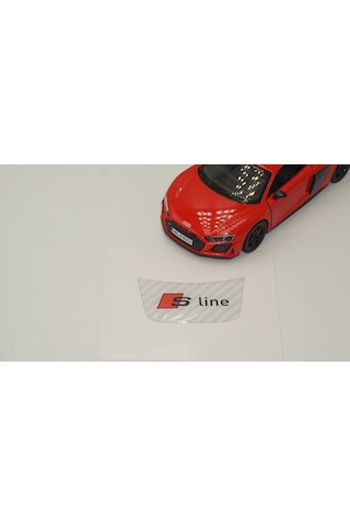 Audi S Line Logo Beyaz Karbon Desen Damla Epoksi Direksiyon Logo