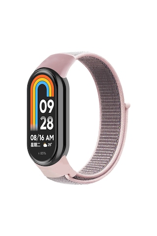 Xiaomi Mi Band 8 Zore Krd-03 Hasır Kordon-pink Sand