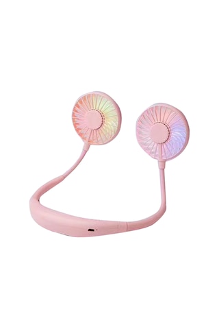 İkili Soğutma Boyun Fanı, Taşınabilir Usb Şarjlı Boyun Askılı Fan, İkili Soğutma Mini Fan, Led Işıklar Ve Aromaterapi İle Dış Mekan Tembel Fan.
