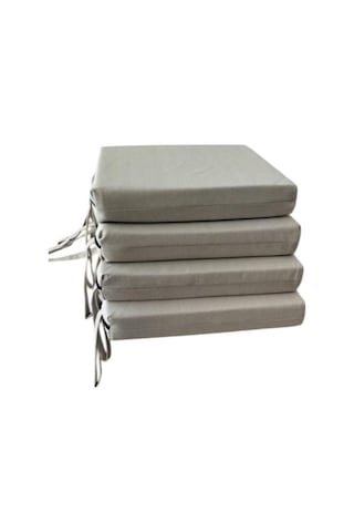 Mc.pierobaby Sandalye Minderi Koltuk Minder Su Geçirmez Kolay Silinir Keten Kumaş 4 Adet Krem Mavi