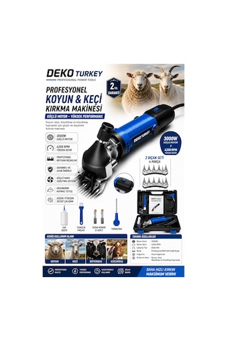 Deko Dek2055 Elektrikli 3000 Watt Devir Ayarli Bakir Sargili Çelik Şanzuman Koyun Keçi Kirkma