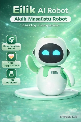 Eilik Akıllı Masaüstü Robot Oyuncak Aı Robot Desktop Companion Robot Evcil Robot Yeşil Pembe