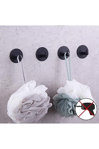 Kendinden Yapışkanlı Askılık - 5'li Paket, Ağır Hizmet, Duvar Kancaları, Su Geçirmez Paslanmaz Çelik Askılıklar Ceket, Havlu, Bornoz Askılık Duvara Montaj, Banyo Mutfak Garaj Ev Otel Ofis Dolabı Ve Yatak Odası Askıları 3m Bantlı, Mat Siyah Mat Siyah 06