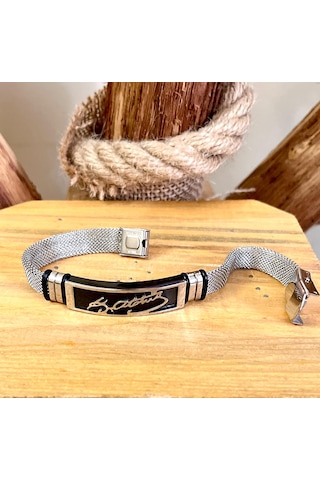 Kemal Atatürk İmzalı Silver Hafif Kordonlu Çelik Bileklik 22cm