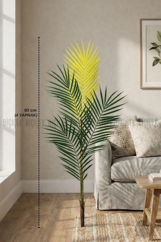 Biçiçek Yedek Areka Dalı 90cm 4 Yaprak Ve 1kg Dekorati̇f Taş