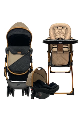 Bebegold Travel Sistem, Çift Yönlü, Seyahat Sistem Bebek Arabası / Mama Sandalyesi Set