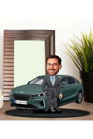Bk Gift Kişiye Özel Erkek Urla Renk Togg Karikatür Biblo -1, Arkadaşa Hediye, Araba Hediyesi Kobitmeyencom35866 Bk Gift