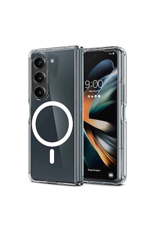 Samsung Galaxy Uyumlu Z Fold 6 Kılıf Magneticsafe Şeffaf Silikon - Şeffaf Renk