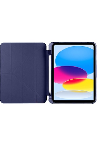 Apple Uyumlu iPad 11.nesil 11 İnç 2025 A16 Üçgen Katlanabilir Kalemlikli Yatay Dikey Standlı Akıllı Kılıf Kapaklı Kılıf