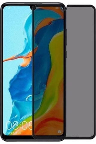 Huaweı P30 Lıte -uyumlu Privacy Hayalet - Temperli Cam Ekran Koruyucu-anti Static Esd Hd