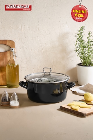 Kahramanlar Cips Chef 22 Cm Emaye Kızartma Tenceresi