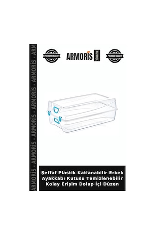 Şeffaf Plastik Katlanabilir Erkek Ayakkabı Temizlenebilir Kolay Erişim Dolap İçi Düzen Çok Renkli
