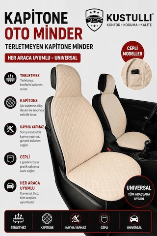 2'li Pilot Kapitone Terletmeyen Oto Koltuk Minder Cepli Model Krem 1 2'li Pilot Kapitone Terletmeyen Oto Koltuk Minder Cepli Model Krem 1