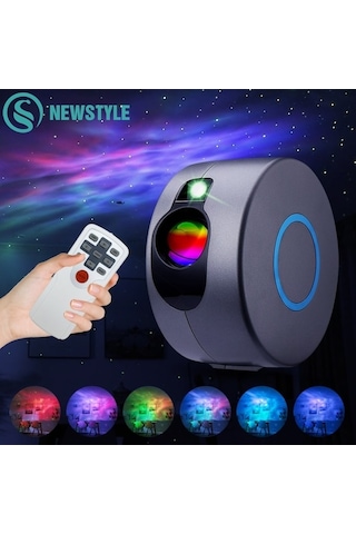 Triline Lazer Galaxy Yıldızlı Gökyüzü Projektör Gece Lambası Çok Renkli