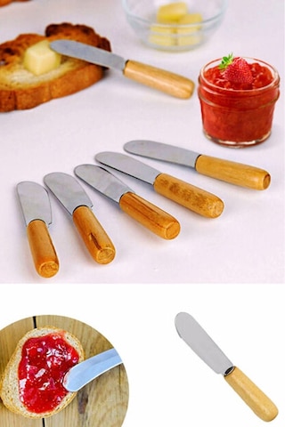 Bambu Saplı 6 Adet Lüx Tereyağı/Recel Bıçağı